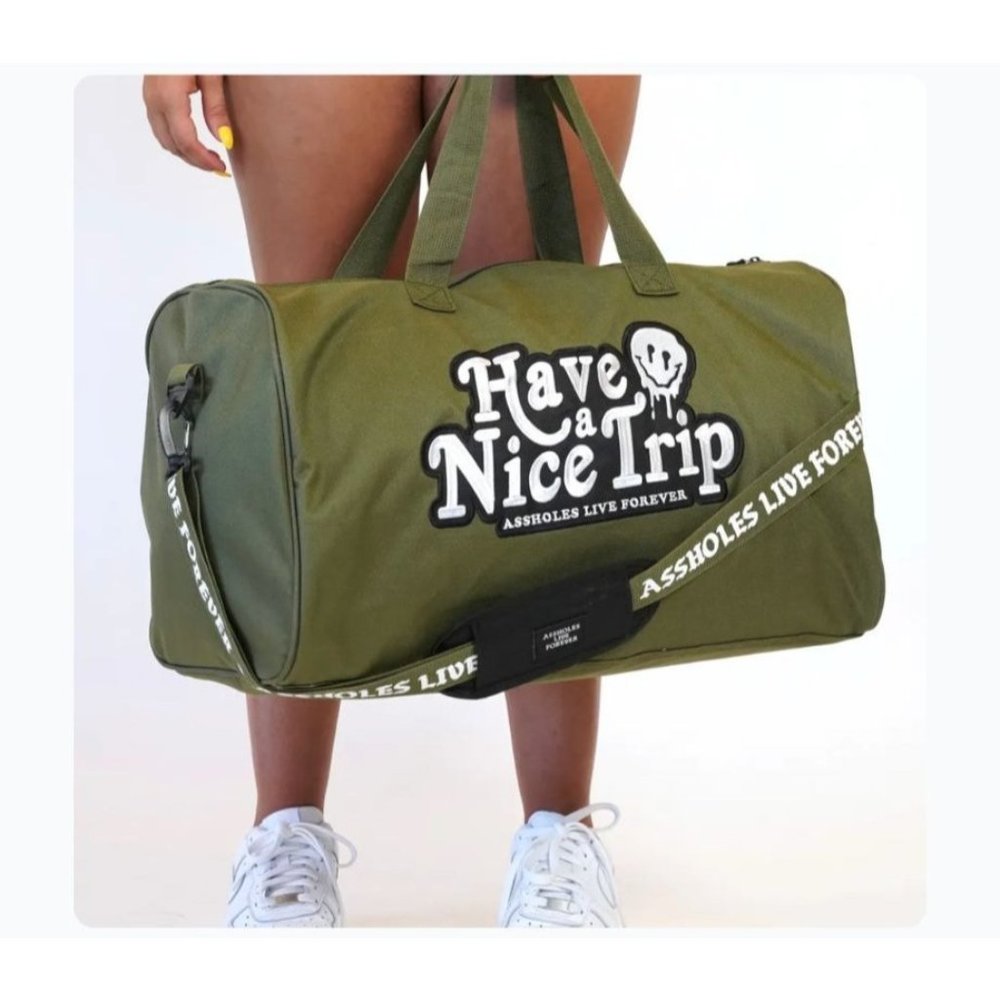 ALF Have a Nice Trip Olive Green Duffle Bag NEW - Picture 1 of 4